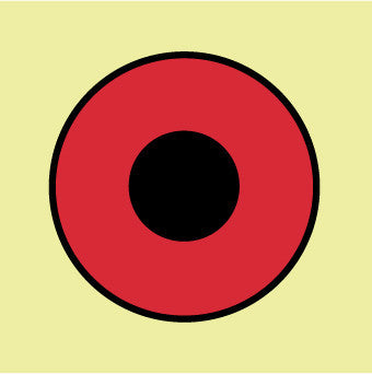 NMC IMO101P-IMO, SYMBOL, PUSH BUTTON/SWITCH FOR FIRE ALARM, 6X6, GLOW VINYL LAMINATED (1 EACH)