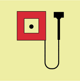 NMC IMO104P-IMO, SYMBOL, MANUALLY OPERATED CALL POINT, 6X6, GLOW VINYL LAMINATED (1 EACH)