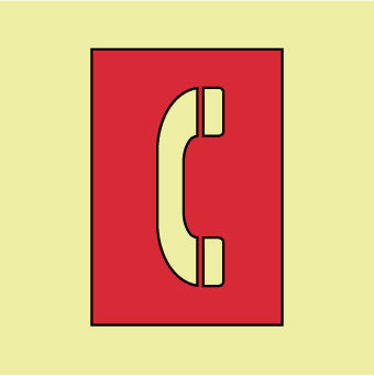 NMC IMO106P-IMO, SYMBOL, EMERGENCY TELEPHONE STATION, 6X6, GLOW VINYL LAMINATED (1 EACH)