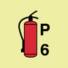 NMC IMO120R-IMO, SYMBOL, FIRE EXTINGUISHER POWDER P6, 6X6, GLOW RIGID LAMINATED (1 EACH)