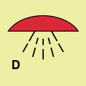 NMC IMO126R-IMO, SYMBOL, SPACE PROTECTED BY DRENCHING SYSTEM, 6X6, GLOW RIGID LAMINATED (1 EACH)