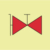 NMC IMO129P-IMO, SYMBOL, FIRE MAIN WITH FIRE VALVES, 6X6, GLOW VINYL LAMINATED (1 EACH)