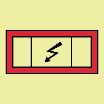 NMC IMO134R-IMO, SYMBOL, EMERGENCY SWITCHBOARD, 6X6, GLOW RIGID LAMINATED (1 EACH)