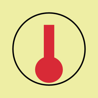 NMC IMO141R-IMO, SYMBOL, HEAT DETECTOR, 6X6, GLOW RIGID LAMINATED (1 EACH)