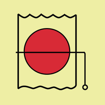 NMC IMO143P-IMO, SYMBOL, FIRE DAMPER IN VENT DUCT, 6X6, GLOW VINYL LAMINATED (1 EACH)