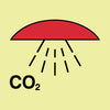 NMC IMO144R-IMO, SYMBOL, SPACE PROTECTED BY CO2, 6X6, GLOW RIGID LAMINATED (1 EACH)