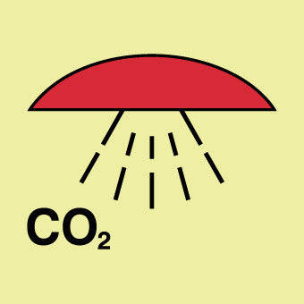 NMC IMO144P-IMO, SYMBOL, SPACE PROTECTED BY CO2, 6X6, GLOW VINYL LAMINATED (1 EACH)