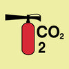 NMC IMO148R-IMO, SYMBOL, FIRE EXTINGUISHER - CO2, 6X6, GLOW RIGID LAMINATED (1 EACH)
