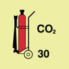 NMC IMO149P-IMO, SYMBOL, WHEELED FIRE EXTINGUISHER CO2, 6X6, GLOW VINYL LAMINATED (1 EACH)