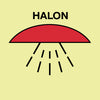 NMC IMO156R-IMO, SYMBOL, SPACE PROTECTED BY HALON, 6X6, GLOW RIGID LAMINATED (1 EACH)