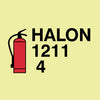 NMC IMO158R-IMO, SYMBOL, FIRE EXTINGUISHER HALON, 6X6, GLOW RIGID LAMINATED (1 EACH)