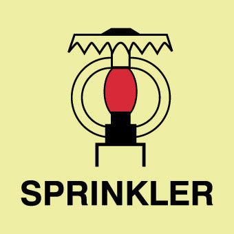 NMC IMO168R-IMO, SYMBOL, SPACE PROTECTED BY SPRINKLER, 6X6, GLOW RIGID LAMINATED (1 EACH)