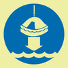 NMC IMO186P-IMO, SYMBOL, LOWER LIFE RAFT TO WATER, 6X6, GLOW VINYL LAMINATED (1 EACH)