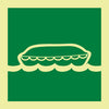NMC IMO196R-IMO, SYMBOL, LIFE BOAT, 6X6, GLOW RIGID LAMINATED (1 EACH)