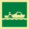NMC IMO197R-IMO, SYMBOL, RESCUE BOAT, 6X6, GLOW RIGID LAMINATED (1 EACH)