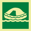 NMC IMO198R-IMO, SYMBOL, LIFE RAFT, 6X6, GLOW RIGID LAMINATED (1 EACH)