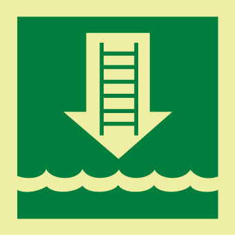 NMC IMO200R-IMO, SYMBOL, EMBARKATION LADDER, 6X6, GLOW RIGID LAMINATED (1 EACH)