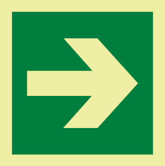 NMC IMO208R-IMO, SYMBOL, DIRECTIONAL ARROW STRAIGHT, 6X6, GLOW RIGID LAMINATED (1 EACH)
