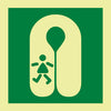 NMC IMO213R-IMO, SYMBOL, LIFE JACKET - CHILD, 6X6, GLOW RIGID LAMINATED (1 EACH)