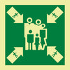 NMC IMO219P-IMO, SYMBOL, ASSEMBLY/MUSTER STATION, 6X6, GLOW VINYL LAMINATED (1 EACH)