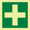 NMC IMO220R-IMO, SYMBOL, MEDICAL LOCKER / FIRST AID, 6X6, GLOW RIGID LAMINATED (1 EACH)