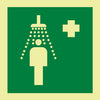 NMC IMO222R-IMO, SYMBOL, EMERGENCY SHOWER, 6X6, GLOW RIGID LAMINATED (1 EACH)