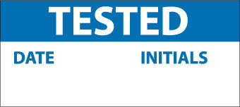 NMC INL11-INSPECTION LABEL, TESTED, BLUE/WHT, 1X2 1/4, PS VINYL (27 LABELS) (PAK OF 3)