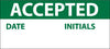 NMC INL1-INSPECTION LABEL, ACCEPTED, GRN/WHT, 1X2 1/4, PS VINYL (27 LABELS) (PAK OF 3)