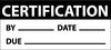 NMC INL5-INSPECTION LABEL, CERTIFICATION, BLK/WHT, 1X2 1/4, PS VINYL (27 LABELS) (PAK OF 3)