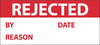 NMC INL8-INSPECTION LABEL, REJECTED, RED/WHT, 1X2 1/4, PS VINYL (27 LABELS) (PAK OF 3)