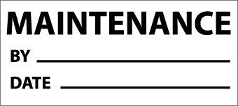 NMC INL9-INSPECTION LABEL, MAINTENANCE, BLK/WHT, 1X2 1/4, PS VINYL (27 LABELS) (PAK OF 3)