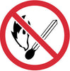 NMC ISO220AP-LABEL, GRAPHIC FOR NO FIRE OR OPEN FLAME, 2IN DIA, PS VINYL (PAK OF 10)