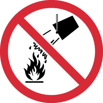 NMC ISO221AP-LABEL, GRAPHIC FOR DO NOT EXTINGUISH WITH WATER, 2IN DIA, PS VINYL (PAK OF 10)