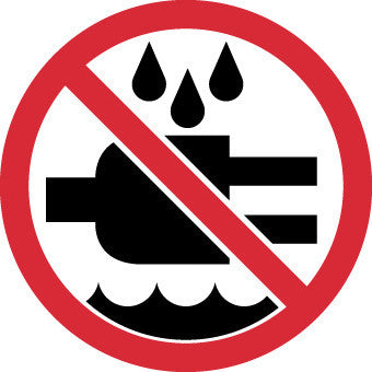 NMC ISO222AP-LABEL, GRAPHIC FOR DO NOT EXPOSE TO WATER, 2IN DIA, PS VINYL (PAK OF 10)