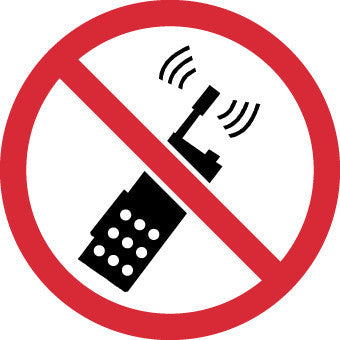 NMC ISO227AP-LABEL, GRAPHIC FOR NO PORTABLE TRANSMITTERS, 2IN DIA, PS VINYL (PAK OF 10)