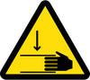 NMC ISO243AP-LABEL, GRAPHIC FOR CRUSH HAZARD, 2IN DIA, PS VINYL (PAK OF 10)
