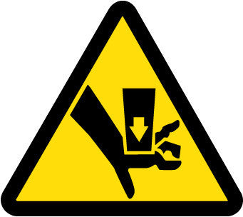 NMC ISO244AP-LABEL, GRAPHIC FOR CRUSH HAZARD, 2IN DIA, PS VINYL (PAK OF 10)