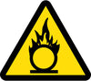 NMC ISO467AP-LABEL, GRAPHIC FOR OXIDIZING MATERIALS HAZARD, 4IN DIA, PS VINYL (PAK OF 5)