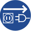 NMC ISO414AP-LABEL, GRAPHIC FOR UNPLUG ELECTRICAL SUPPLY, 4IN DIA, PS VINYL (PAK OF 5)