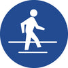 NMC ISO415AP-LABEL, GRAPHIC FOR USE PEDESTRIAN ROUTE, 4IN DIA, PS VINYL (PAK OF 5)