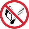 NMC ISO420AP-LABEL, GRAPHIC FOR NO FIRE OR OPEN FLAME, 4IN DIA, PS VINYL (PK 5/EA)