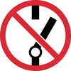 NMC ISO423AP-LABEL, GRAPHIC FOR DO NOT THROW SWITCH, 4IN DIA, PS VINYL (PAK OF 5)