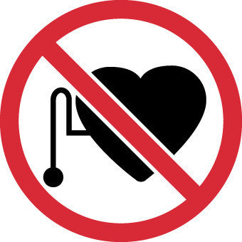 NMC ISO426AP-LABEL, GRAPHIC FOR NO PACEMAKERS, 4IN DIA, PS VINYL (PAK OF 5)