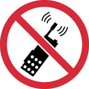 NMC ISO427AP-LABEL, GRAPHIC FOR NO PORTABLE TRANSMITTERS, 4IN DIA, PS VINYL (PAK OF 5)