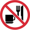 NMC ISO430AP-LABEL, GRAPHIC FOR NO EATING OR DRINKING, 4IN DIA, PS VINYL (PAK OF 5)