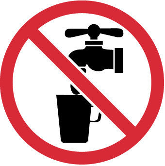 NMC ISO431AP-LABEL, GRAPHIC FOR NO DRINKING WATER, 4IN DIA, PS VINYL (PAK OF 5)