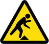 NMC ISO437AP-LABEL, GRAPHIC FOR TRIPPING HAZARD, 4IN DIA, PS VINYL (PAK OF 5)