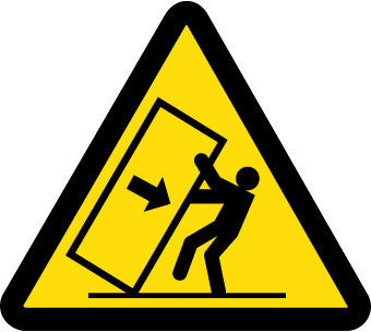NMC ISO439AP-LABEL, GRAPHIC FOR TIPPING HAZARD, 4IN DIA, PS VINYL (PAK OF 5)