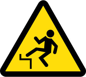 NMC ISO441AP-LABEL, GRAPHIC FOR STEP OFF HAZARD, 4IN DIA, PS VINYL (PAK OF 5)
