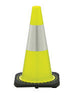 JBC 70032CLM3M64 28" Lime PVC 1-Piece Traffic Cone With Black Base And 6" 3M Reflective Collar  (1/EA)